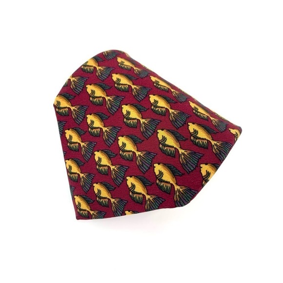 J. Garcia by Stonehenge “Fish” Vintage Men’s Silk Tie Made in USA Quirky - Picture 1 of 8